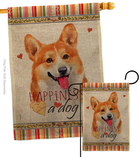 Fawn Corgi Happiness - Pets Nature Vertical Impressions Decorative Flags HG110263 Made In USA - Image 13