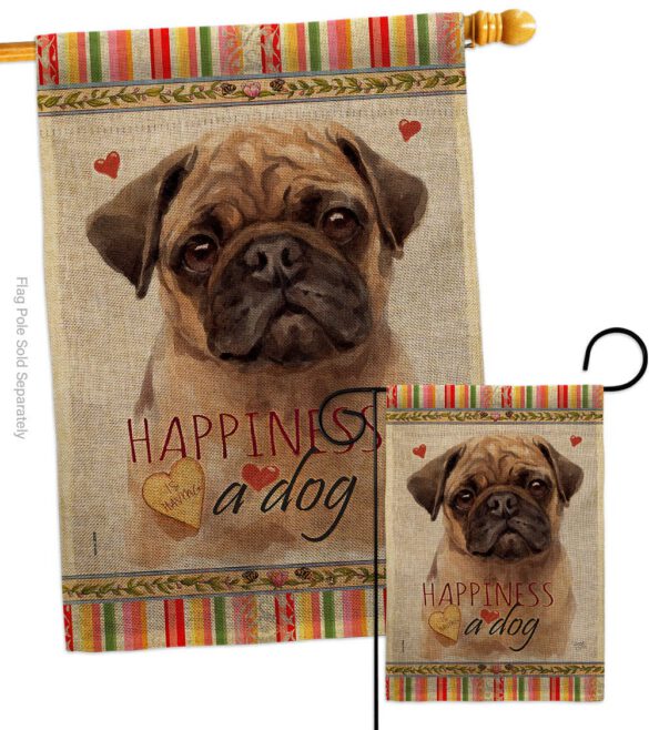 Fawn Pug Happiness - Pets Nature Vertical Impressions Decorative Flags HG110266 Made In USA - Image 13