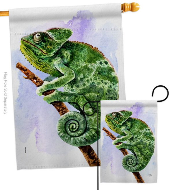 Chameleon - Pets Nature Vertical Impressions Decorative Flags HG110274 Made In USA - Image 3