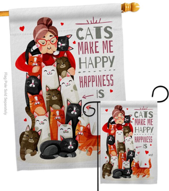 Crazy Cat Lady - Pets Nature Vertical Impressions Decorative Flags HG137512 Made In USA - Image 3