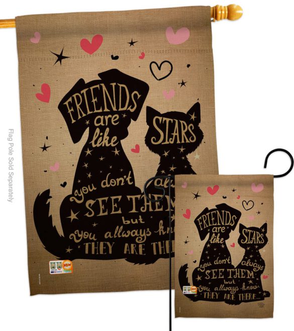 Friends are like Stars - Pets Nature Vertical Impressions Decorative Flags HG191085 Made In USA - Image 3