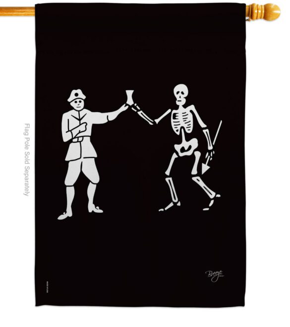 Bartholomew Roberts - Pirate Coastal Vertical Impressions Decorative Flags HG107040 Made In USA - Image 3