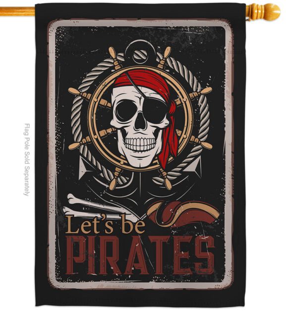 Be Pirates - Pirate Coastal Vertical Impressions Decorative Flags HG137319 Made In USA - Image 3