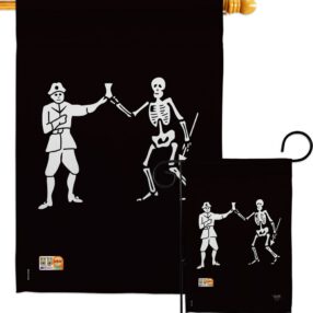 Bartholomew Roberts - Pirate Coastal Vertical Impressions Decorative Flags HG107040 Made In USA
