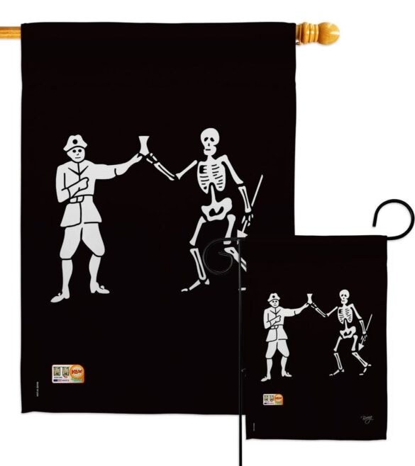 Bartholomew Roberts - Pirate Coastal Vertical Impressions Decorative Flags HG107040 Made In USA