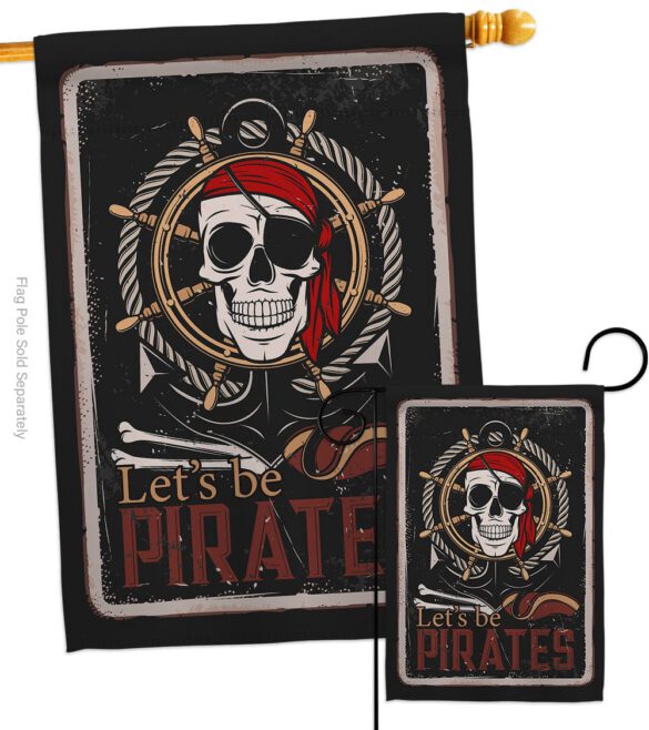 Be Pirates - Pirate Coastal Vertical Impressions Decorative Flags HG137319 Made In USA - Image 4