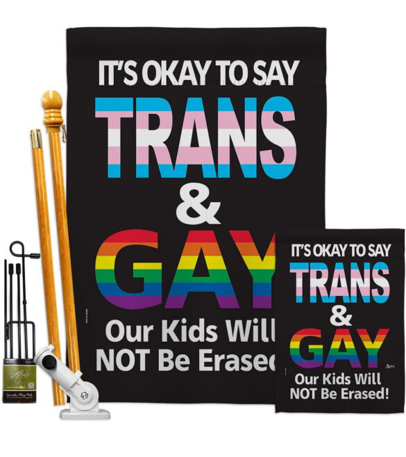 Gay Trans Rights - Support Inspirational Vertical Impressions Decorative Flags HG141315 Made In USA - Image 6