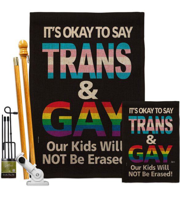 Gay Trans Rights - Support Inspirational Vertical Impressions Decorative Flags HG141315 Made In USA - Image 27