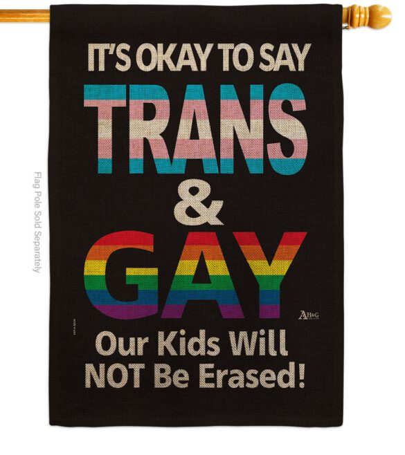 Gay Trans Rights - Support Inspirational Vertical Impressions Decorative Flags HG141315 Made In USA - Image 23
