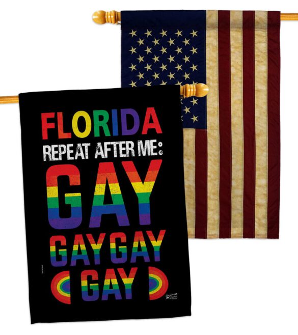 Florida Repeat After Me Gay - Support Inspirational Vertical Impressions Decorative Flags HG141314 Made In USA - Image 8