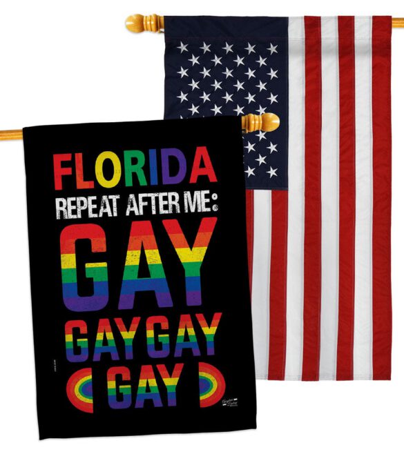 Florida Repeat After Me Gay - Support Inspirational Vertical Impressions Decorative Flags HG141314 Made In USA - Image 15
