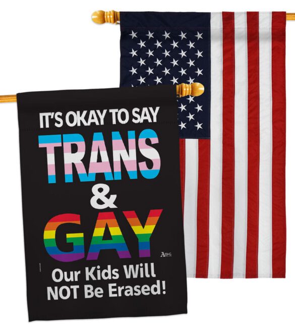 Gay Trans Rights - Support Inspirational Vertical Impressions Decorative Flags HG141315 Made In USA - Image 15
