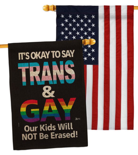 Gay Trans Rights - Support Inspirational Vertical Impressions Decorative Flags HG141315 Made In USA - Image 36