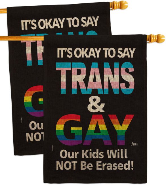 Gay Trans Rights - Support Inspirational Vertical Impressions Decorative Flags HG141315 Made In USA - Image 33