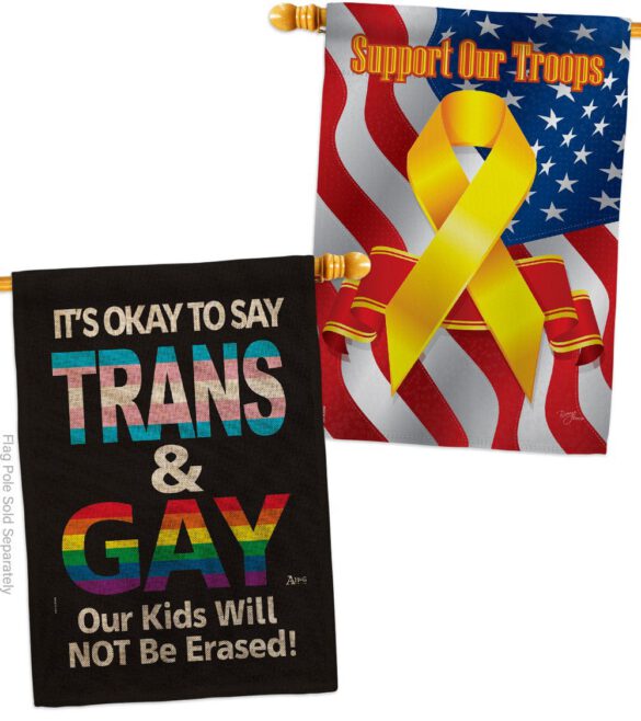 Gay Trans Rights - Support Inspirational Vertical Impressions Decorative Flags HG141315 Made In USA - Image 35