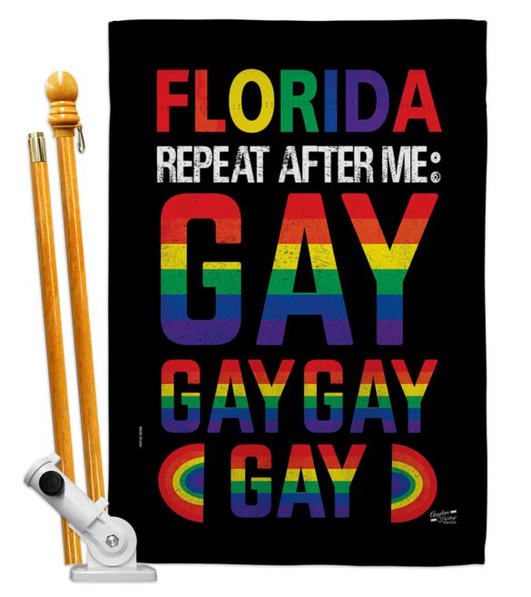 Florida Repeat After Me Gay - Support Inspirational Vertical Impressions Decorative Flags HG141314 Made In USA - Image 5