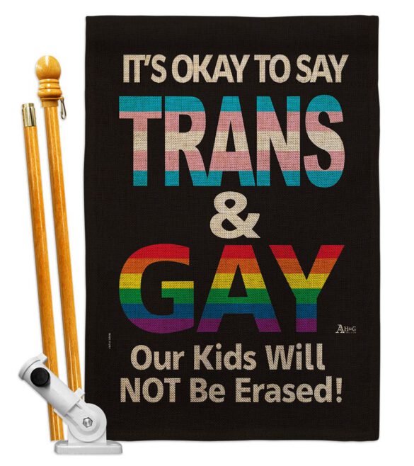 Gay Trans Rights - Support Inspirational Vertical Impressions Decorative Flags HG141315 Made In USA - Image 26