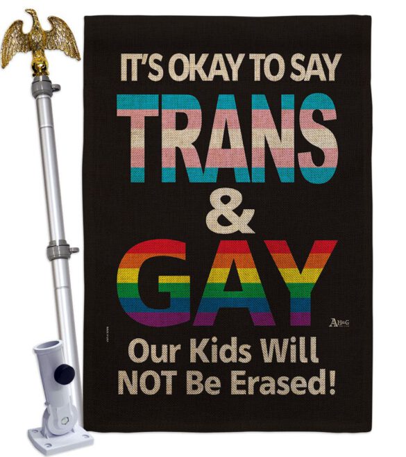 Gay Trans Rights - Support Inspirational Vertical Impressions Decorative Flags HG141315 Made In USA - Image 41