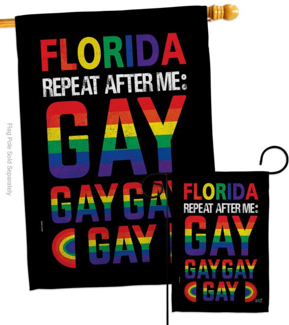 Florida Repeat After Me Gay - Support Inspirational Vertical Impressions Decorative Flags HG141314 Made In USA - Image 3