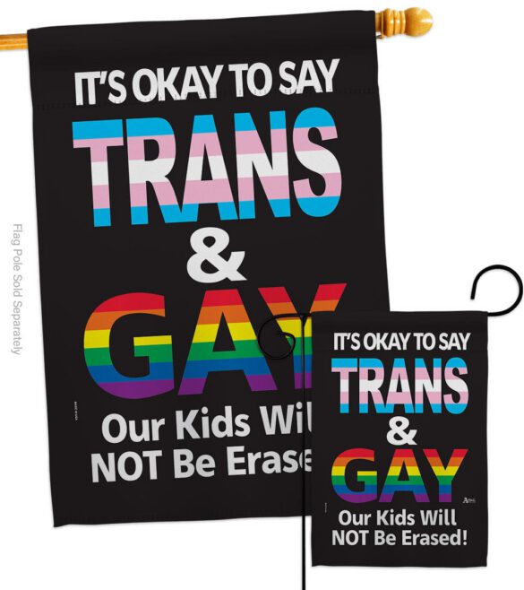 Gay Trans Rights - Support Inspirational Vertical Impressions Decorative Flags HG141315 Made In USA - Image 3