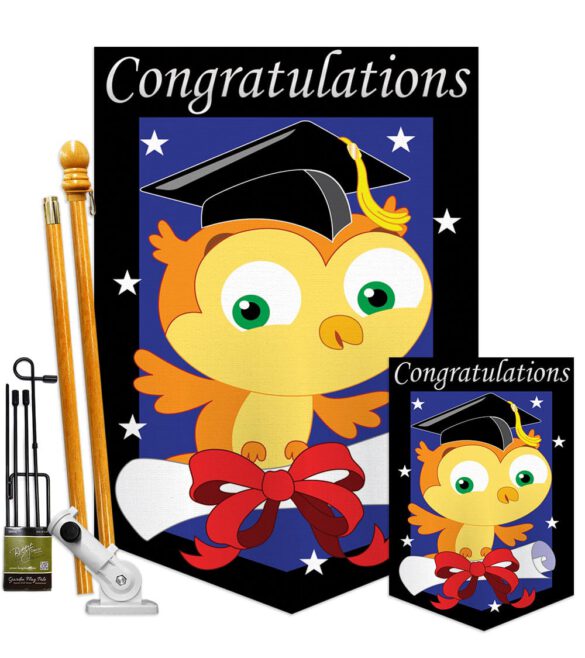 Congratulations - School & Education Special Occasion Vertical Applique Decorative Flags HG115063 - Image 6