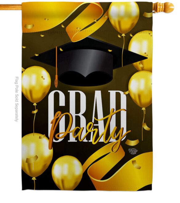 Grad Party - School & Education Special Occasion Vertical Impressions Decorative Flags HG192603 Made In USA - Image 2