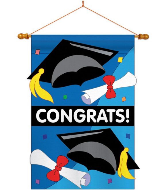 Congrats - School & Education Special Occasion Vertical Applique Decorative Flags HG115048 - Image 10
