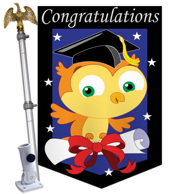 Congratulations - School & Education Special Occasion Vertical Applique Decorative Flags HG115063 - Image 9
