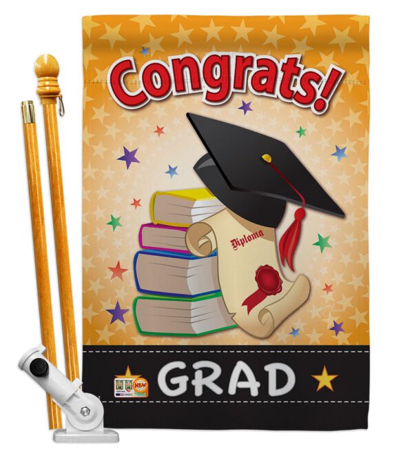 Congrats Grad - School & Education Special Occasion Vertical Impressions Decorative Flags HG115064 Made In USA - Image 5