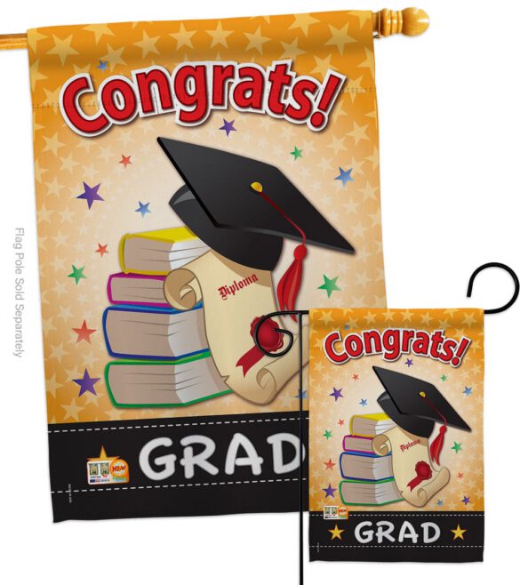 Congrats Grad - School & Education Special Occasion Vertical Impressions Decorative Flags HG115064 Made In USA - Image 3