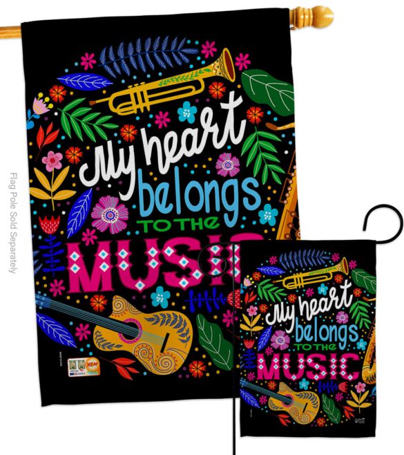 Belongs to Music - School & Education Special Occasion Vertical Impressions Decorative Flags HG137195 Made In USA - Image 3