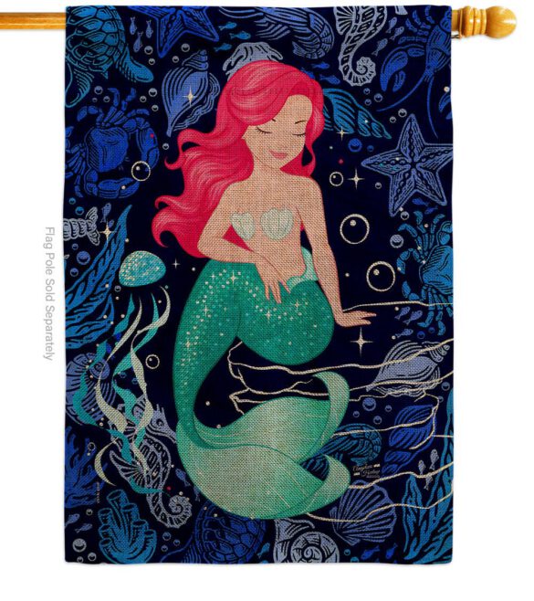 Beautiful Mermaid - Sea Animals Coastal Vertical Impressions Decorative Flags HG137622 Made In USA - Image 14