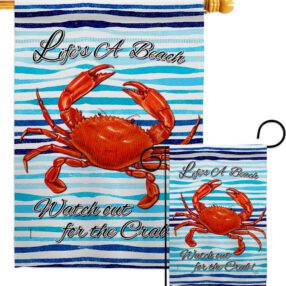 Beach Crabs - Sea Animals Coastal Vertical Impressions Decorative Flags HG107072 Made In USA
