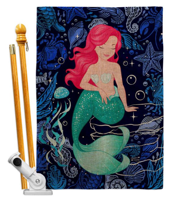 Beautiful Mermaid - Sea Animals Coastal Vertical Impressions Decorative Flags HG137622 Made In USA - Image 17