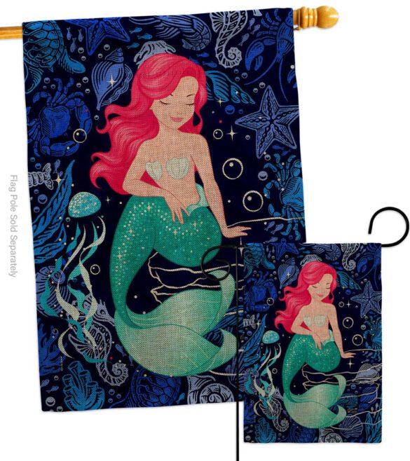 Beautiful Mermaid - Sea Animals Coastal Vertical Impressions Decorative Flags HG137622 Made In USA - Image 15