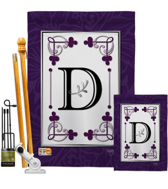 Classic D Initial - Simply Beauty Interests Vertical Impressions Decorative Flags HG130004 Made In USA - Image 6