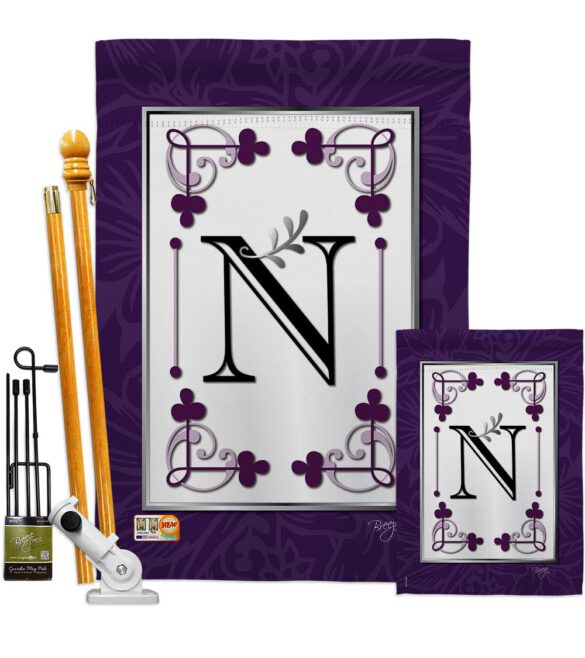 Classic N Initial - Simply Beauty Interests Vertical Impressions Decorative Flags HG130014 Made In USA - Image 6