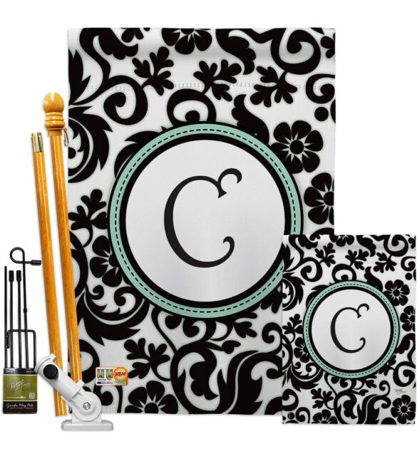 Damask C Initial - Simply Beauty Interests Vertical Impressions Decorative Flags HG130055 Made In USA - Image 6