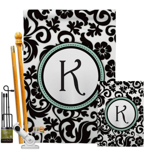 Damask K Initial - Simply Beauty Interests Vertical Impressions Decorative Flags HG130063 Made In USA - Image 6