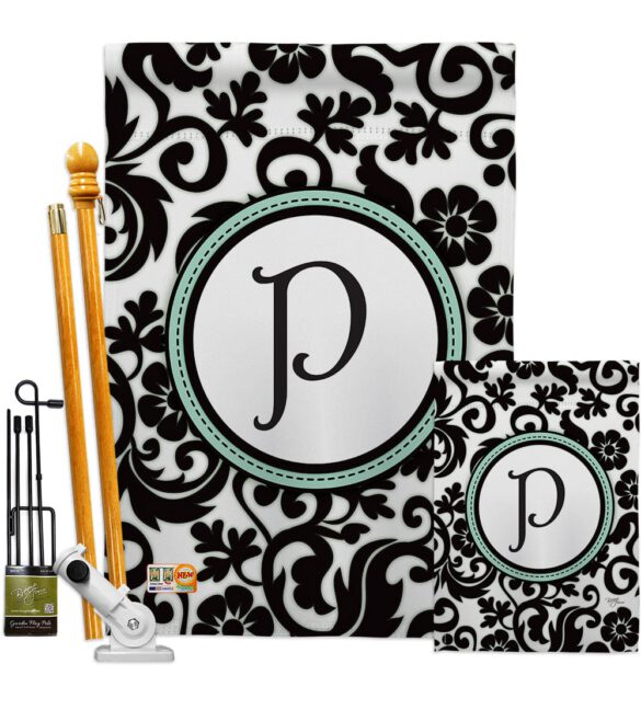 Damask P Initial - Simply Beauty Interests Vertical Impressions Decorative Flags HG130068 Made In USA - Image 6