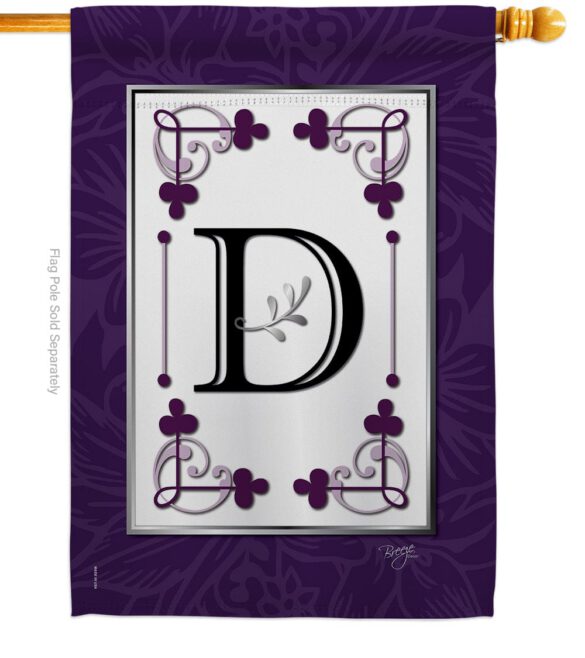 Classic D Initial - Simply Beauty Interests Vertical Impressions Decorative Flags HG130004 Made In USA - Image 2
