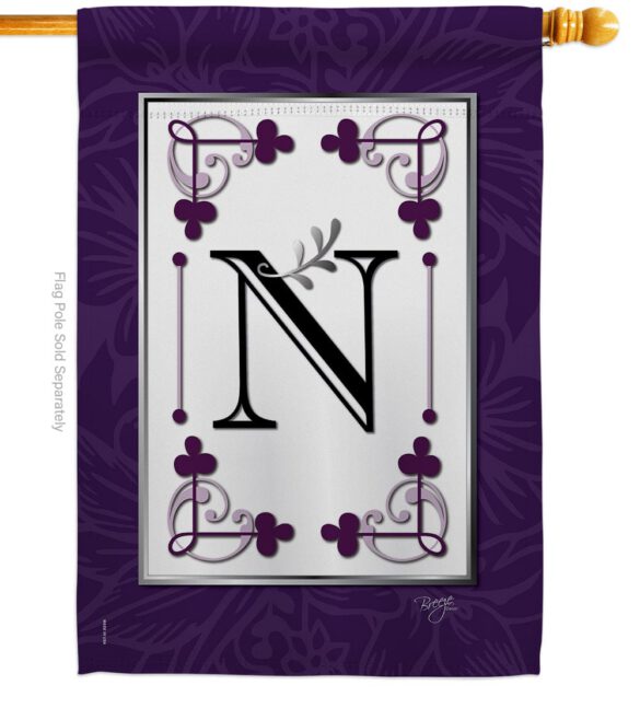 Classic N Initial - Simply Beauty Interests Vertical Impressions Decorative Flags HG130014 Made In USA - Image 2