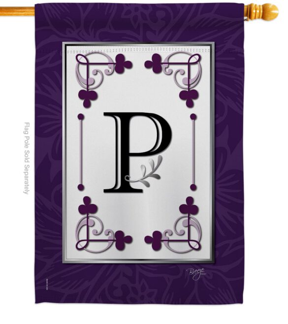 Classic P Initial - Simply Beauty Interests Vertical Impressions Decorative Flags HG130016 Made In USA - Image 2