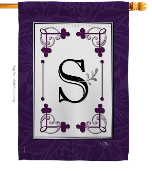 Classic S Initial - Simply Beauty Interests Vertical Impressions Decorative Flags HG130019 Made In USA - Image 2
