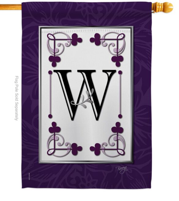 Classic W Initial - Simply Beauty Interests Vertical Impressions Decorative Flags HG130023 Made In USA - Image 2