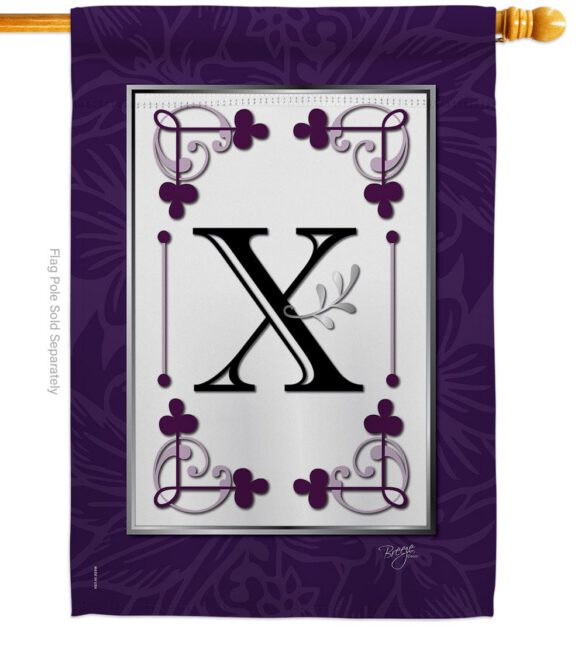 Classic X Initial - Simply Beauty Interests Vertical Impressions Decorative Flags HG130024 Made In USA - Image 2