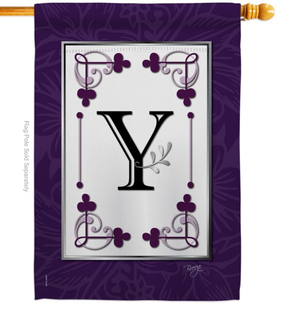 Classic Y Initial - Simply Beauty Interests Vertical Impressions Decorative Flags HG130025 Made In USA - Image 2