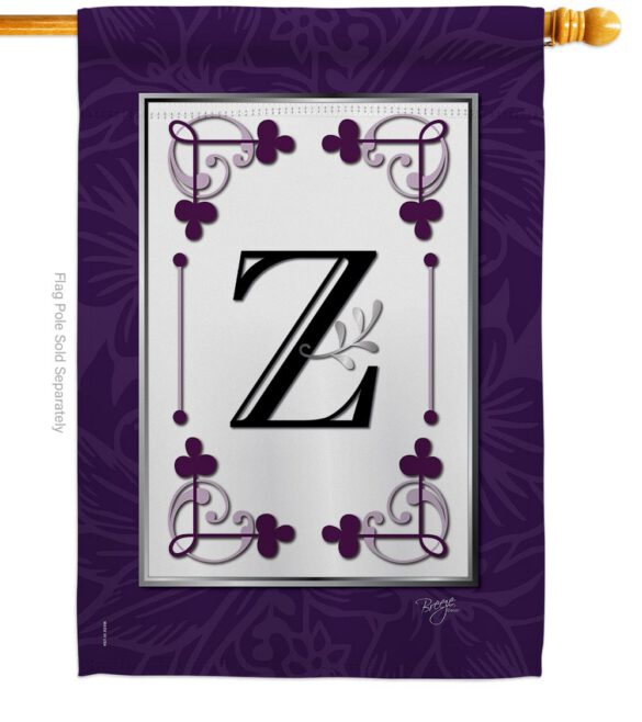 Classic Z Initial - Simply Beauty Interests Vertical Impressions Decorative Flags HG130026 Made In USA - Image 2