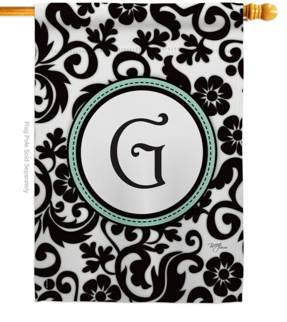 Damask G Initial - Simply Beauty Interests Vertical Impressions Decorative Flags HG130059 Made In USA - Image 2