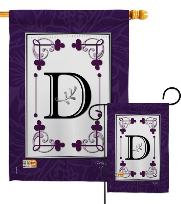 Classic D Initial - Simply Beauty Interests Vertical Impressions Decorative Flags HG130004 Made In USA - Image 8